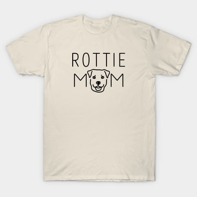 Rottie Mom Line Art T-Shirt by y2klementine